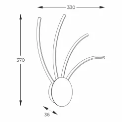 Sklep Kaja Kinkiet LED o dekoracyjnym kształcie 2200014-BK DIOGO | Kaja
