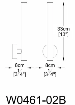 Sklep Kaja Kinkiet ledowy, wąska tuba do holu W0461-02B-P7P7 LOYA | Kaja