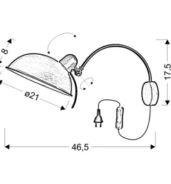 Sklep Kaja Kinkiet na wysięgniku, lampa z włącznikiem 21-53602 NORA | Kaja