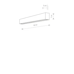 Sklep Kaja Kinkiet o długości 62 cm, w m kolorze 7596 | Kaja Oświetlenie
