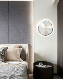 Sklep Kaja Kinkiet srebrna tarcza LED do sypialni WF 9036-108S TRAPANI | Kaja