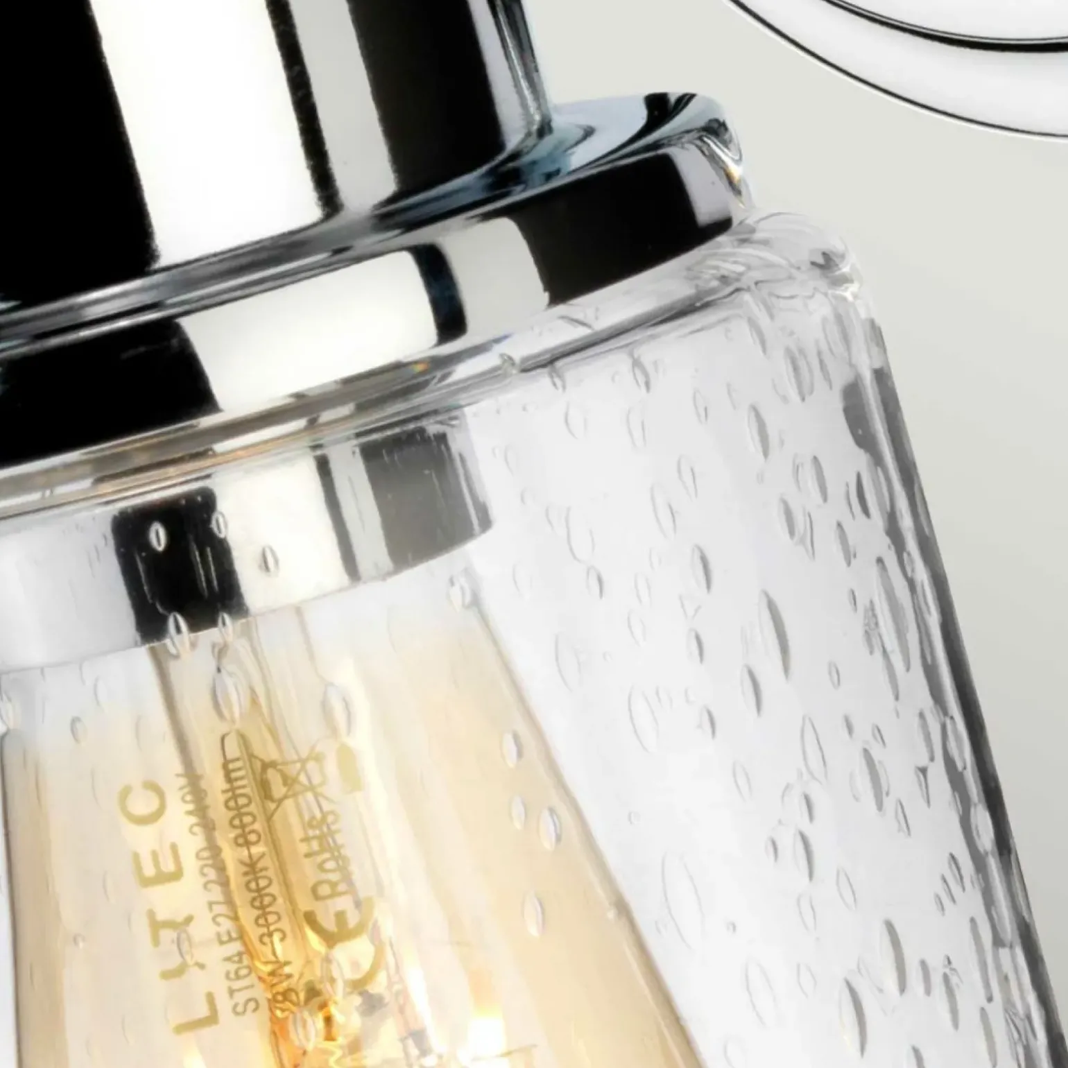 Sklep Kaja Kinkiet, szkło z pęcherzykami BATH-MORVAH1-PC z serii MORVAH