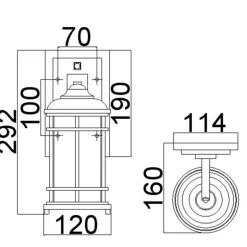 Sklep Kaja Kinkiet, teksturowana czerń FE-LIGHTHOUSE2-S-BLK z serii LIGHTHOUSE