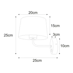 Sklep Kaja Kinkiet z abażurem i włącznikiem K-4351 REMI BLACK | Kaja Oświetlenie