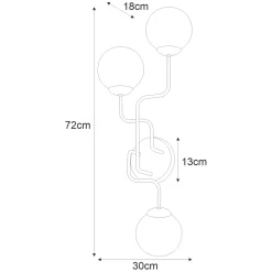 Sklep Kaja Kinkiet z białymi kloszami w kształcie kul K-4058 z serii BA
