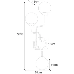Sklep Kaja Kinkiet z białymi kulistymi kloszami na mały gwint K-4708 serii KA