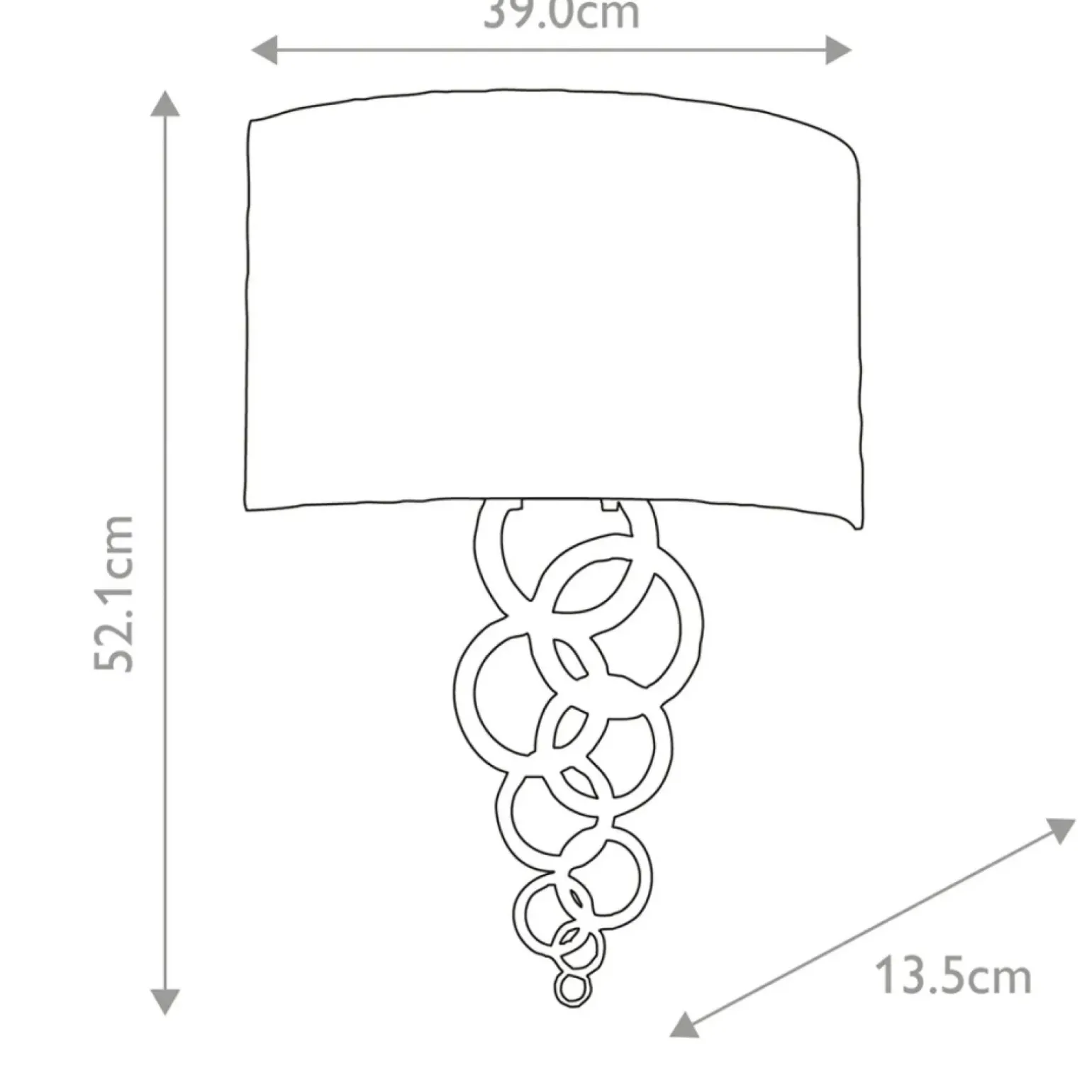 Sklep Kaja Kinkiet z chromowanym elementem CURTIS-LARGE-PC z serii CURTIS