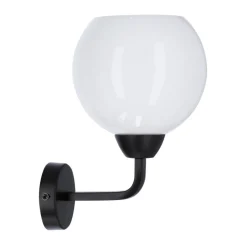 Sklep Kaja Kinkiet z czarną oprawą i mlecznym kloszem 21-16249 z serii CALDERA