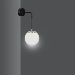 Sklep Kaja Kinkiet z czarno-złotą oprawą do sypialni 966/K1 | Kaja Oświetlenie