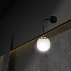 Sklep Kaja Kinkiet z czarno-złotą oprawą do sypialni 966/K1 | Kaja Oświetlenie