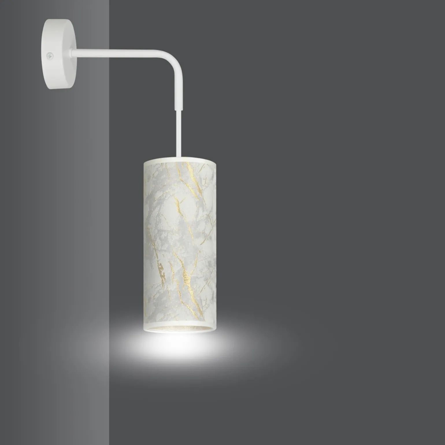 Sklep Kaja Kinkiet z dekoracyjnym abażurem - marmur 1057/K1 KARLI | Kaja