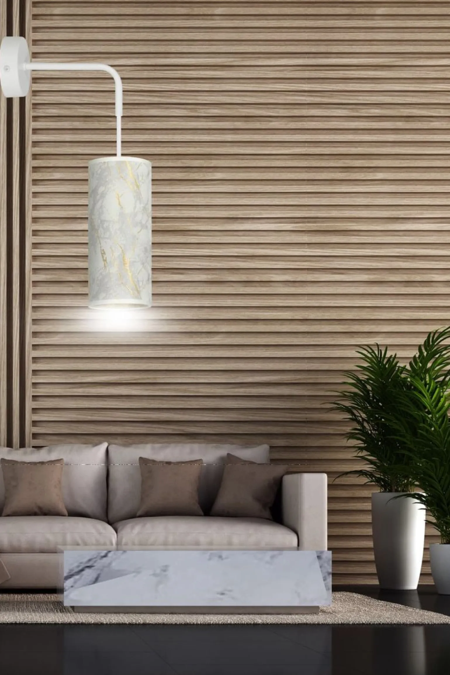 Sklep Kaja Kinkiet z dekoracyjnym abażurem - marmur 1057/K1 KARLI | Kaja