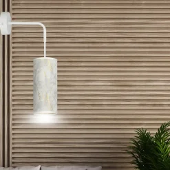 Sklep Kaja Kinkiet z dekoracyjnym abażurem - marmur 1057/K1 KARLI | Kaja