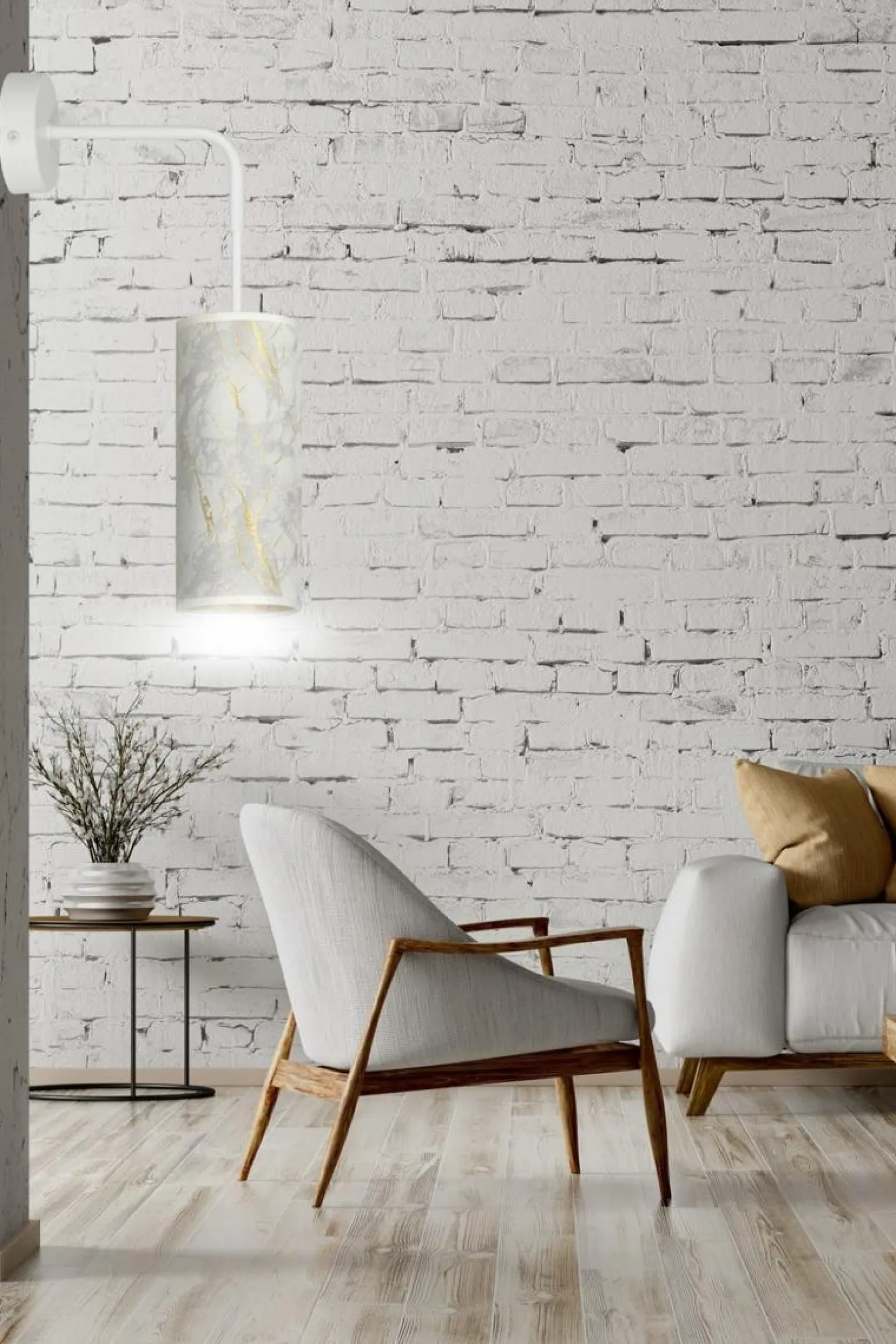 Sklep Kaja Kinkiet z dekoracyjnym abażurem - marmur 1057/K1 KARLI | Kaja