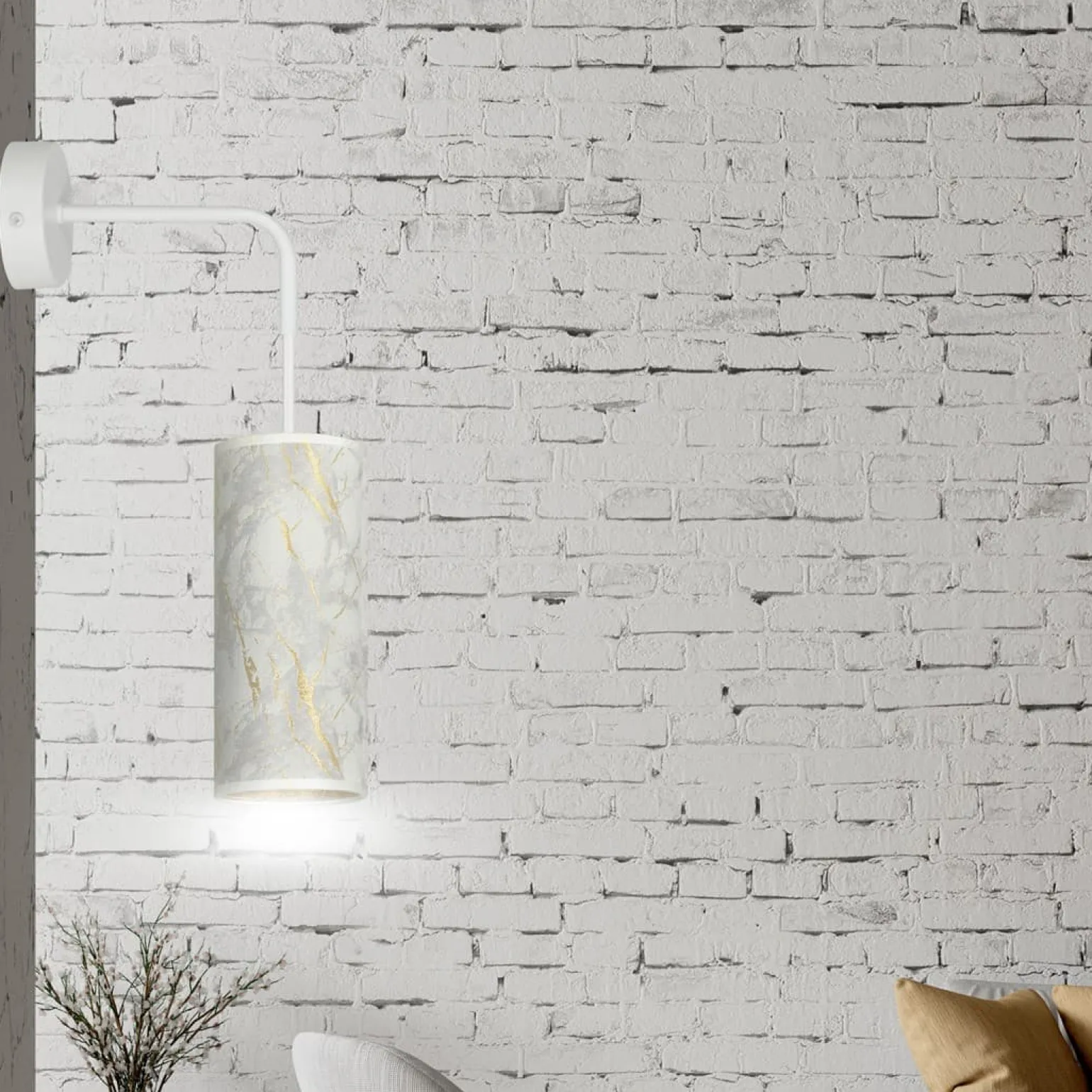 Sklep Kaja Kinkiet z dekoracyjnym abażurem - marmur 1057/K1 KARLI | Kaja