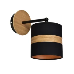 Sklep Kaja Kinkiet z dekoracyjnym drewnem i abażurem MLP6289 z serii TERRA | Kaja Oświetlen