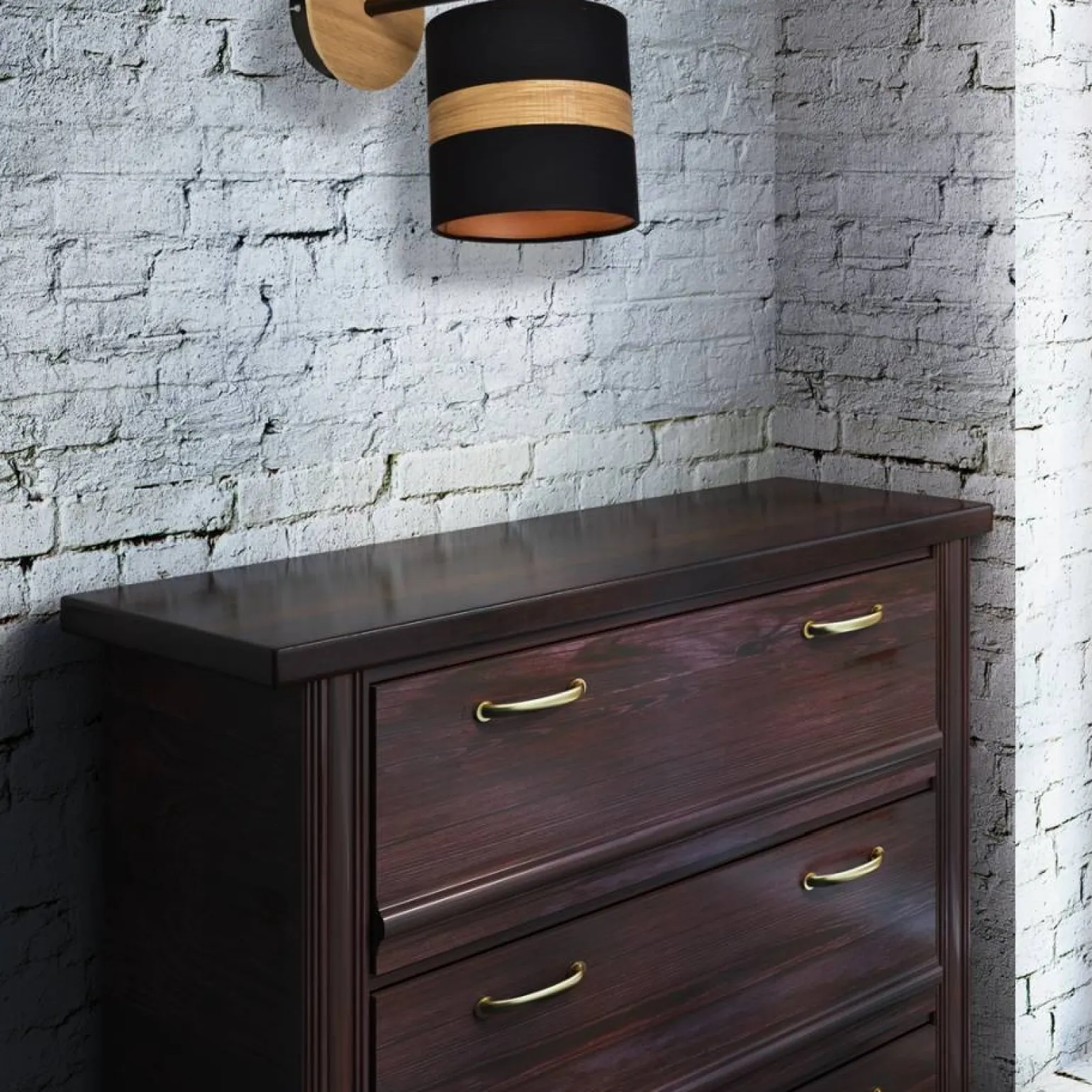 Sklep Kaja Kinkiet z dekoracyjnym drewnem i abażurem MLP6289 z serii TERRA | Kaja Oświetlen