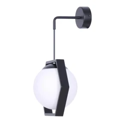 Sklep Kaja Kinkiet z kloszem w czarnej geometrycznej ramce K-4789 | Kaja