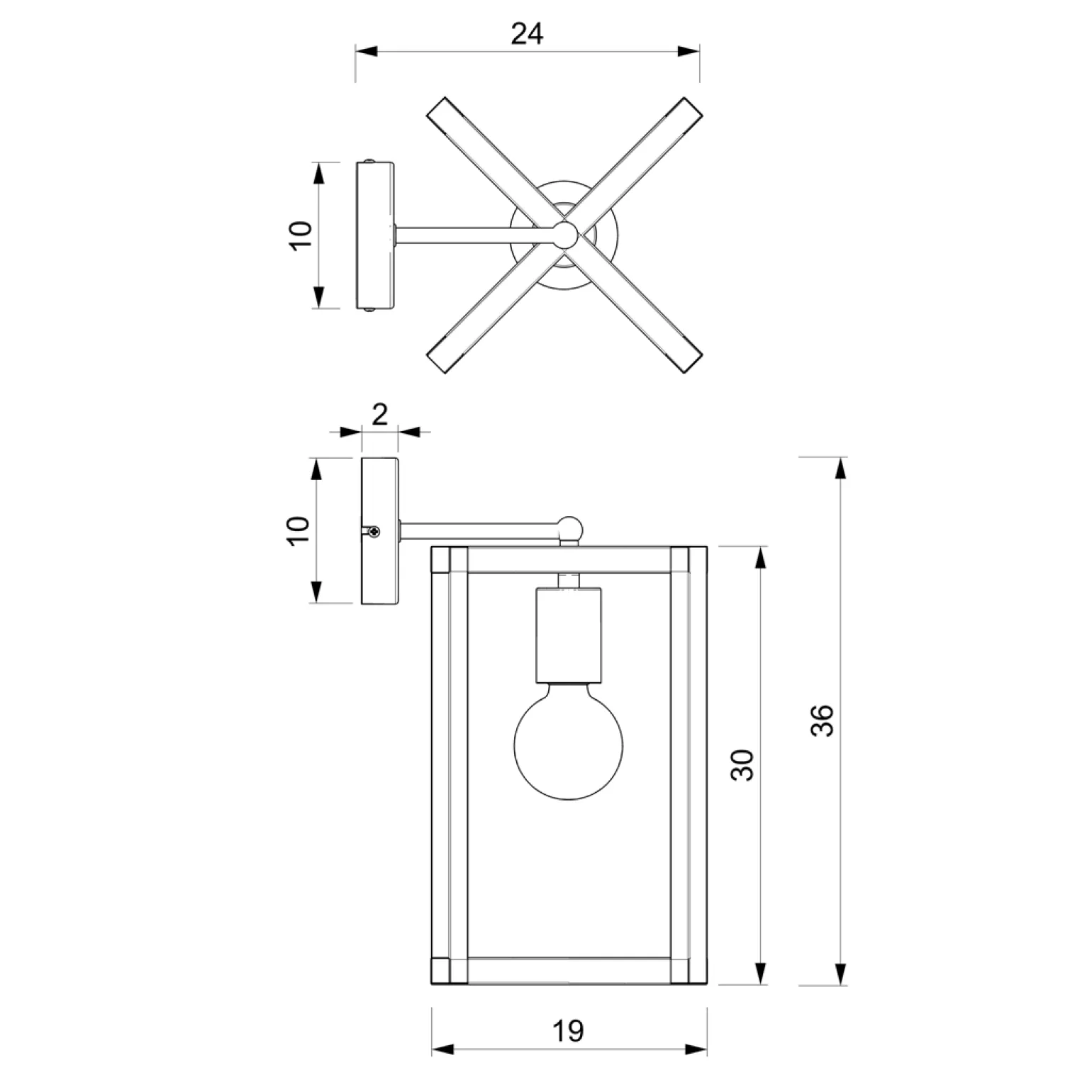 Sklep Kaja Kinkiet z metalową ramką, w stylu loftowym MLP8561 z serii ARNOLD | Kaja Oświetl
