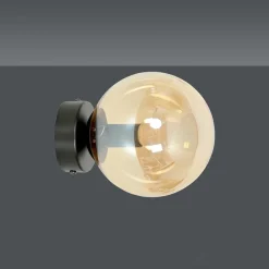 Sklep Kaja Kinkiet z miodowym kloszem i czarną przyścianką 876/K1 | Kaja