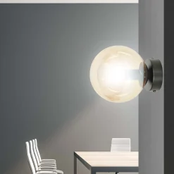 Sklep Kaja Kinkiet z miodowym kloszem i czarną przyścianką 876/K1 | Kaja