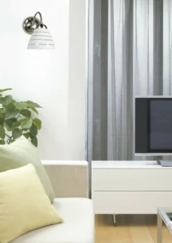 Sklep Kaja Kinkiet z mlecznym kloszem w paski 21-66145 ULI | Kaja Oświetlenie