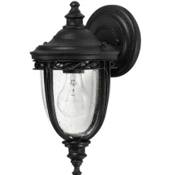 Sklep Kaja Kinkiet z ozdobnym szkłem FE-EB2-S-BLK z serii ENGLISH BRIDLE