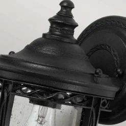 Sklep Kaja Kinkiet z ozdobnym szkłem FE-EB2-S-BLK z serii ENGLISH BRIDLE