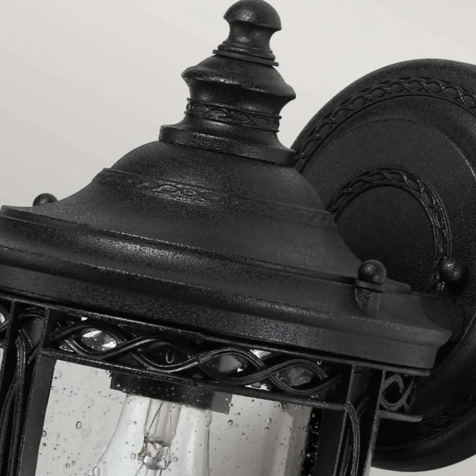 Sklep Kaja Kinkiet z ozdobnym szkłem FE-EB2-S-BLK z serii ENGLISH BRIDLE