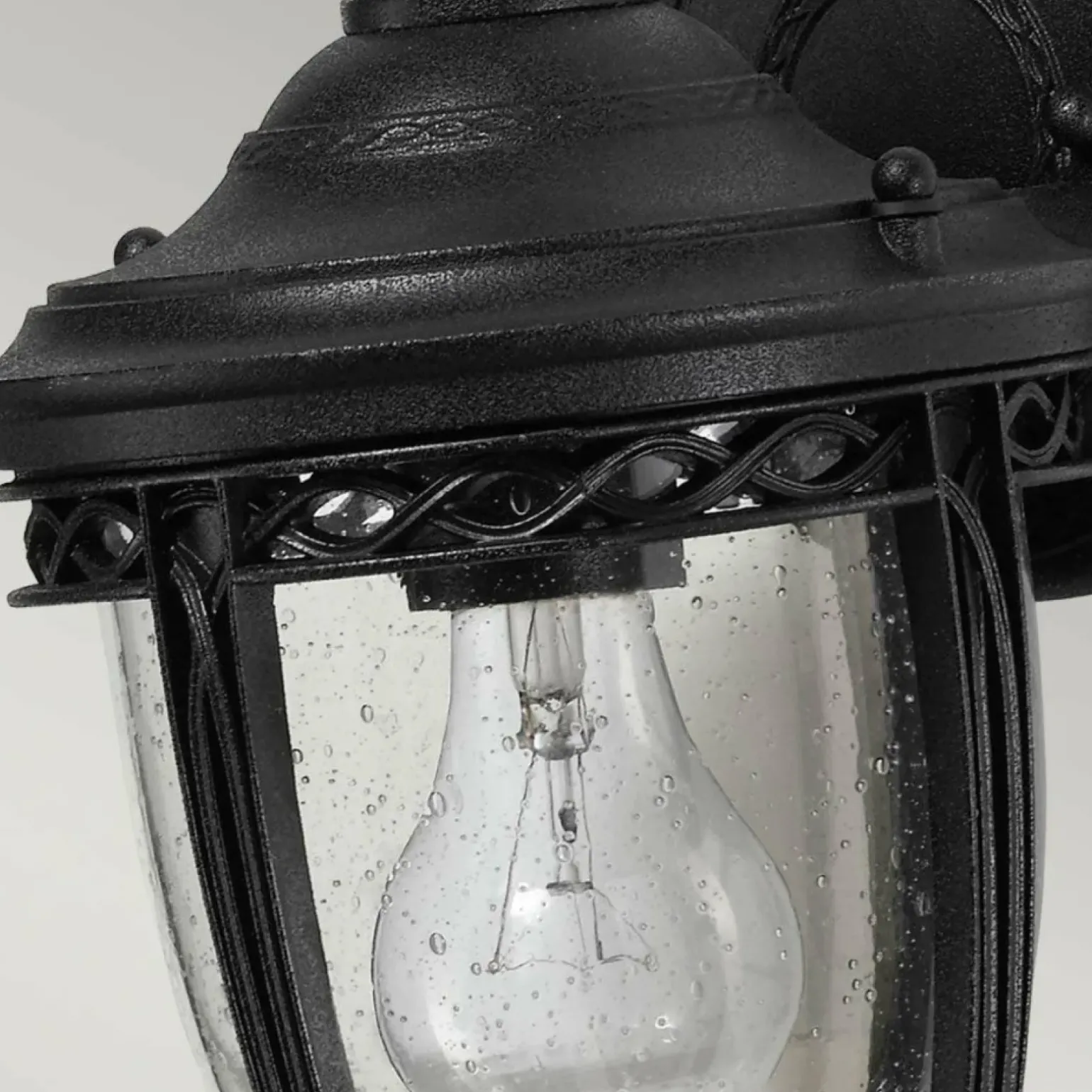 Sklep Kaja Kinkiet z ozdobnym szkłem FE-EB2-S-BLK z serii ENGLISH BRIDLE