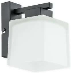 Sklep Kaja Kinkiet z półprzezroczystym kloszem O2970 K1 CZA + BIA | Kaja