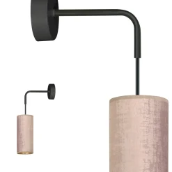 Sklep Kaja Kinkiet z różowo-złotym abażurem, do sypialni 1061/K1 BENTE | Kaja