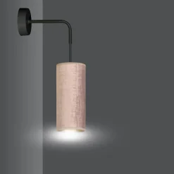 Sklep Kaja Kinkiet z różowo-złotym abażurem, do sypialni 1061/K1 BENTE | Kaja