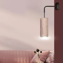 Sklep Kaja Kinkiet z różowo-złotym abażurem, do sypialni 1061/K1 BENTE | Kaja