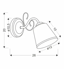 Sklep Kaja Kinkiet zachowany w klasycznym nurcie 21-26606 z serii LOSANNA | Kaja Oświetleni