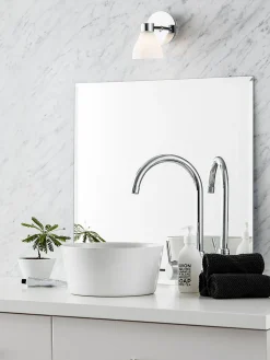 Sklep Kaja Kinkiet ze lustrzaną oprawą i kremowym kloszem 106367 | Kaja