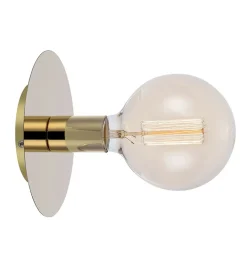 Sklep Kaja Kinkiet ze złotą oprawą i odkrytą żarówką 106154 | Kaja Oświetlenie