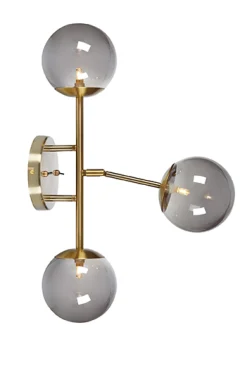 Sklep Kaja Kinkiet złota oprawa i przydymione klosze 108253 | Kaja Oświetlenie