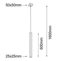 Best Klasyczna, czarna lampa wisząca, wąska tuba ANT 7986 z serii AOMO Żyrandole Nowoczesne