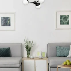 Cheap Klasyczna, czarno-biała lampa wisząca z kloszami MLP8865 z serii SFERA | Kaja Oś Żyrandole Nowoczesne