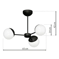 Cheap Klasyczna, czarno-biała lampa wisząca z kloszami MLP8865 z serii SFERA | Kaja Oś Żyrandole Nowoczesne