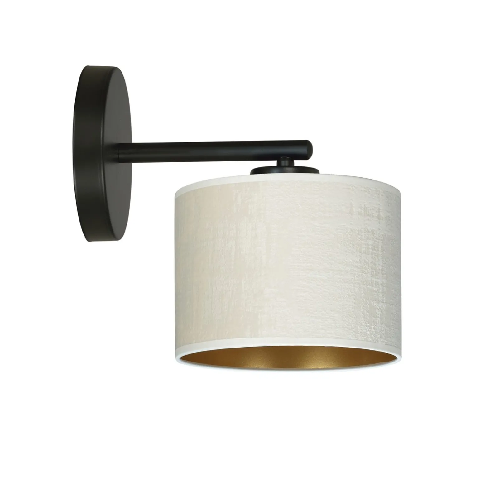 Sklep Kaja Klasyczna lampa ścienna z biało-złotym abażurem 1052/K1 HILDE | Kaja