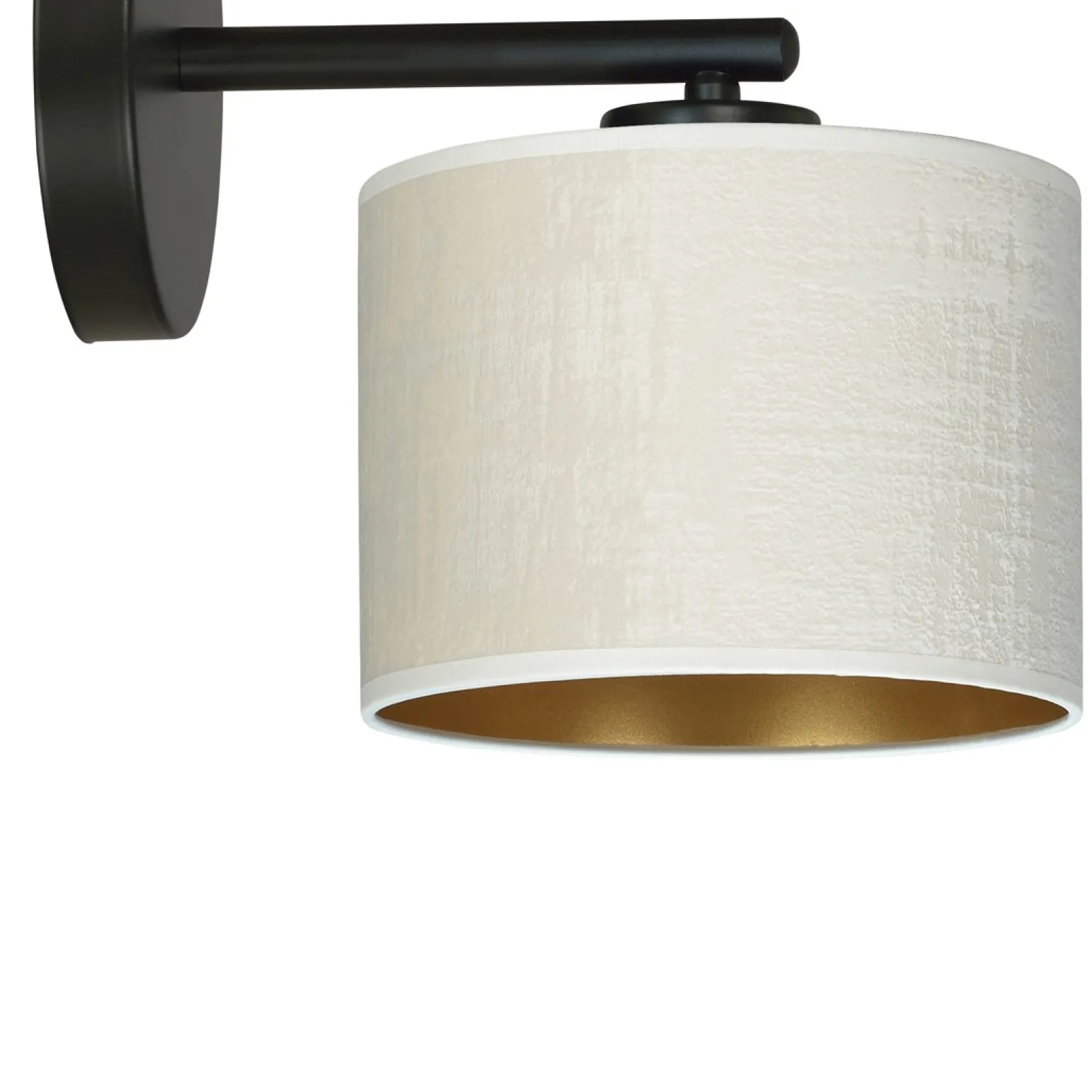 Sklep Kaja Klasyczna lampa ścienna z biało-złotym abażurem 1052/K1 HILDE | Kaja