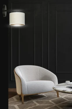 Sklep Kaja Klasyczna lampa ścienna z biało-złotym abażurem 1052/K1 HILDE | Kaja