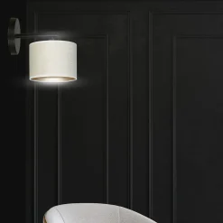 Sklep Kaja Klasyczna lampa ścienna z biało-złotym abażurem 1052/K1 HILDE | Kaja