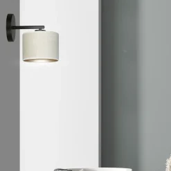 Sklep Kaja Klasyczna lampa ścienna z biało-złotym abażurem 1052/K1 HILDE | Kaja