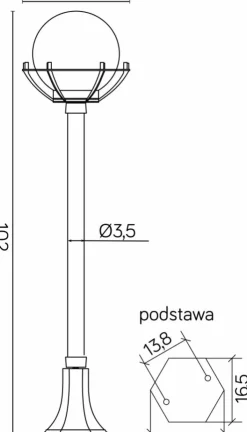 Sklep Kaja Klasyczna lampa stojąca, do ogrodu, gwint E27 K 5002/2/KPO
