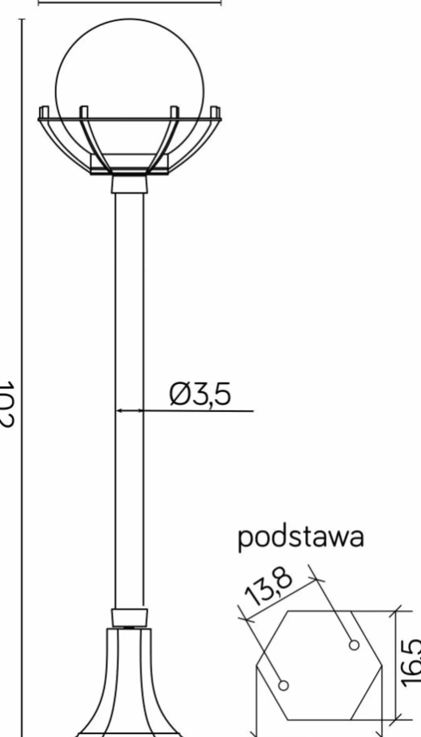 Sklep Kaja Klasyczna lampa stojąca, do ogrodu, gwint E27 K 5002/2/KPO
