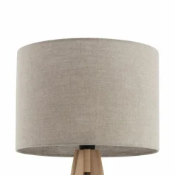 Sklep Kaja Klasyczna lampa stojąca, trójnóg z lnem TK 16021 GRAND SOSNA | Kaja