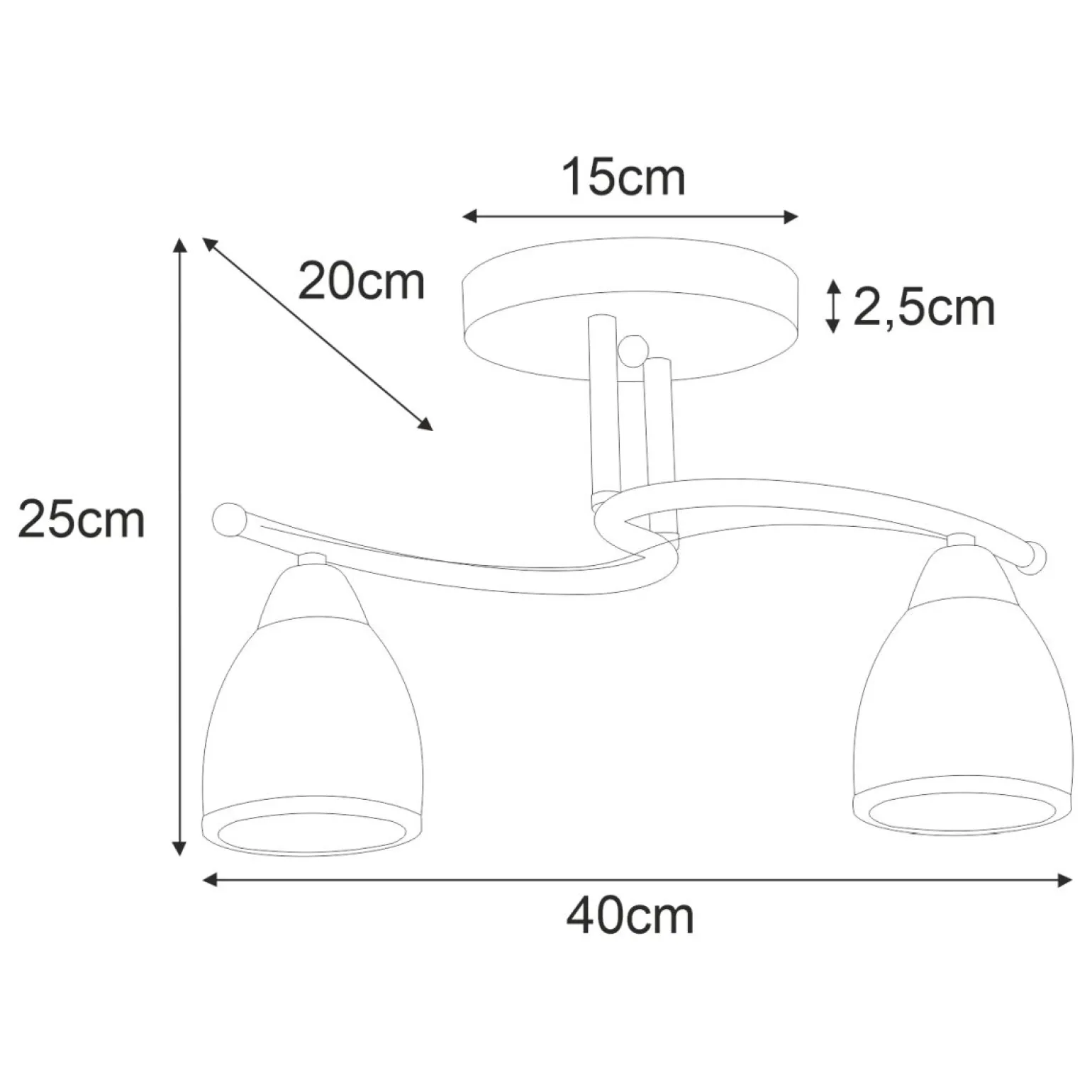 Sklep Kaja Klasyczna lampa sufitowa K-JSL-8090/2 CHR SAMIRA | Kaja Oświetlenie